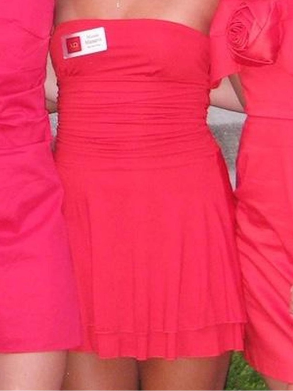 Strapless Ruched Mini Dress in Coral Pink